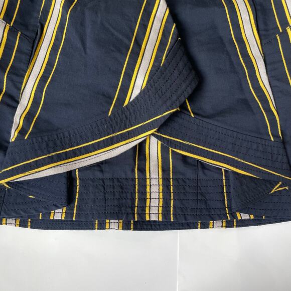 Tanya Taylor Tomi Flared Cotton Twill Mini Skirt Navy Stripe 6 $165 - Picture 3 of 10